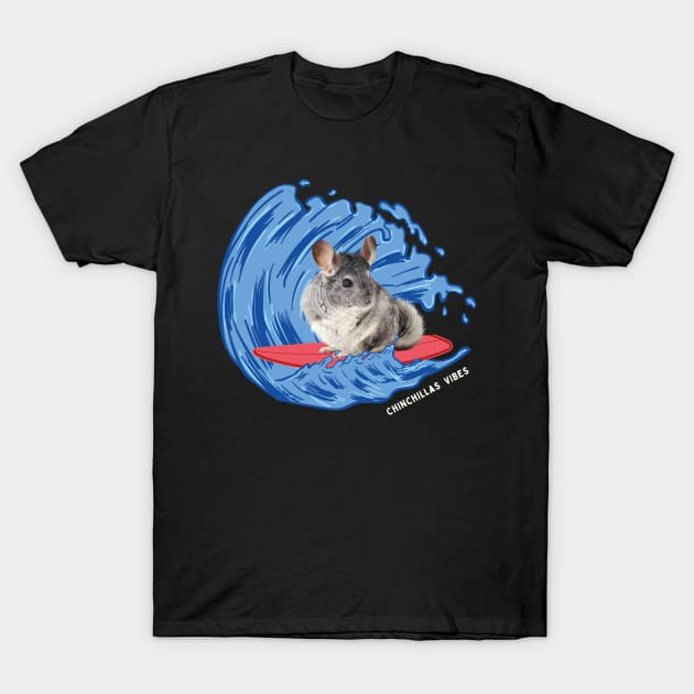 Chinchillas Vibes Beach Waves Animal Chinchilla Rodents T-Shirt by Msafi